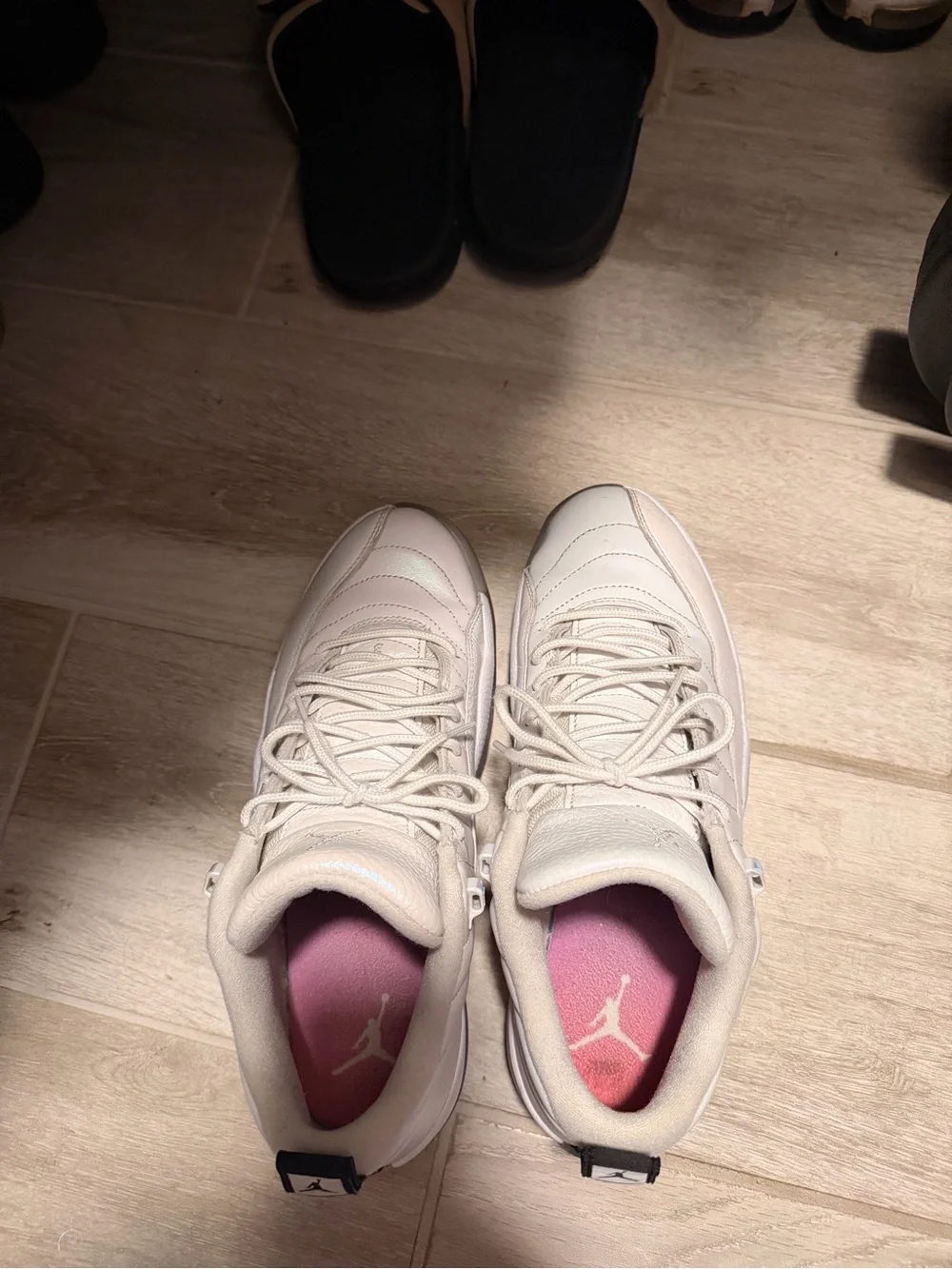 Jordan Women’s Low-Top White Leather Sneakers with Pink Insoles